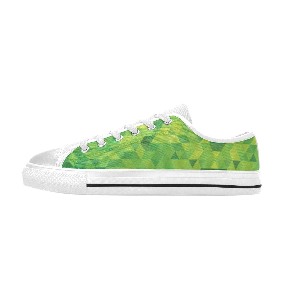 Geometric Print Design LKS402 Women's White Low Top Shoes