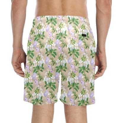 Sampaguita Print Design LKS302 Men's Swim Trunks Beach Shorts