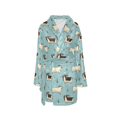 Goat Pattern Print Design 02 Women's Fleece Robe