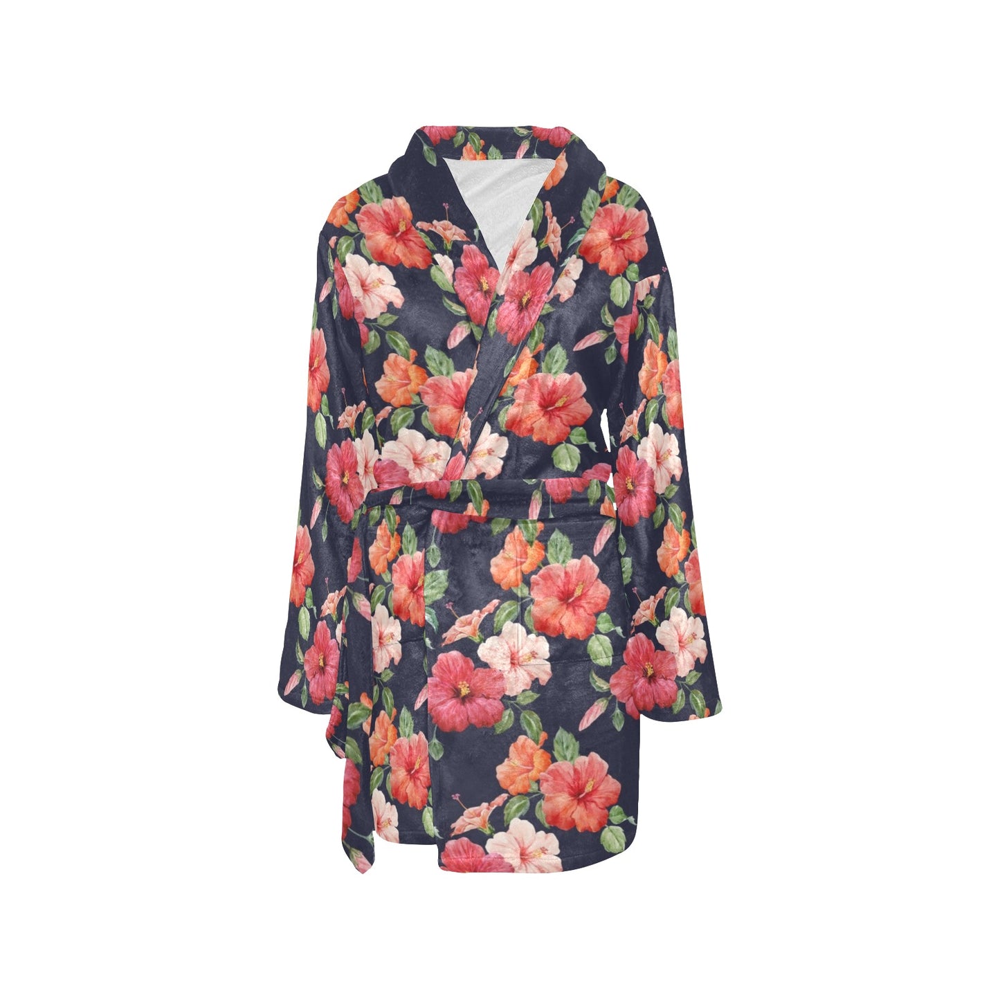 Tropical Flower Pattern Print Design TF020 Women's Fleece Robe