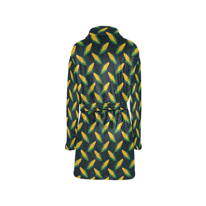 Corn Pattern Print Design 02 Women's Fleece Robe