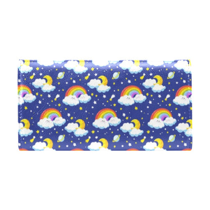 Rainbow Space Design Print Women's Trifold Wallet