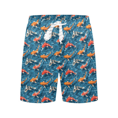 Koi Carp Water Design Themed Print Men's Swim Trunks Beach Shorts