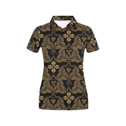 Celtic Knot Gold Design Women's Polo Shirt