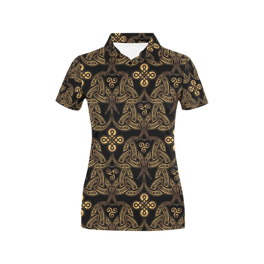 Celtic Knot Gold Design Women's Polo Shirt