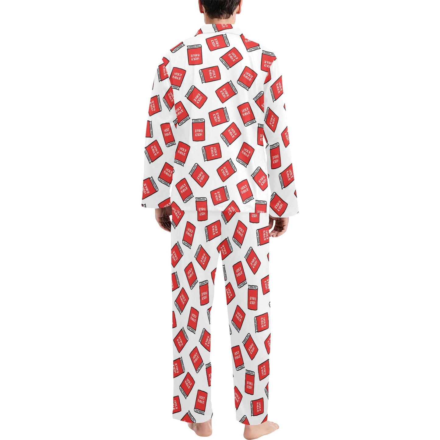 Bible Pattern Print Design 03 Men's Long Pajama Set