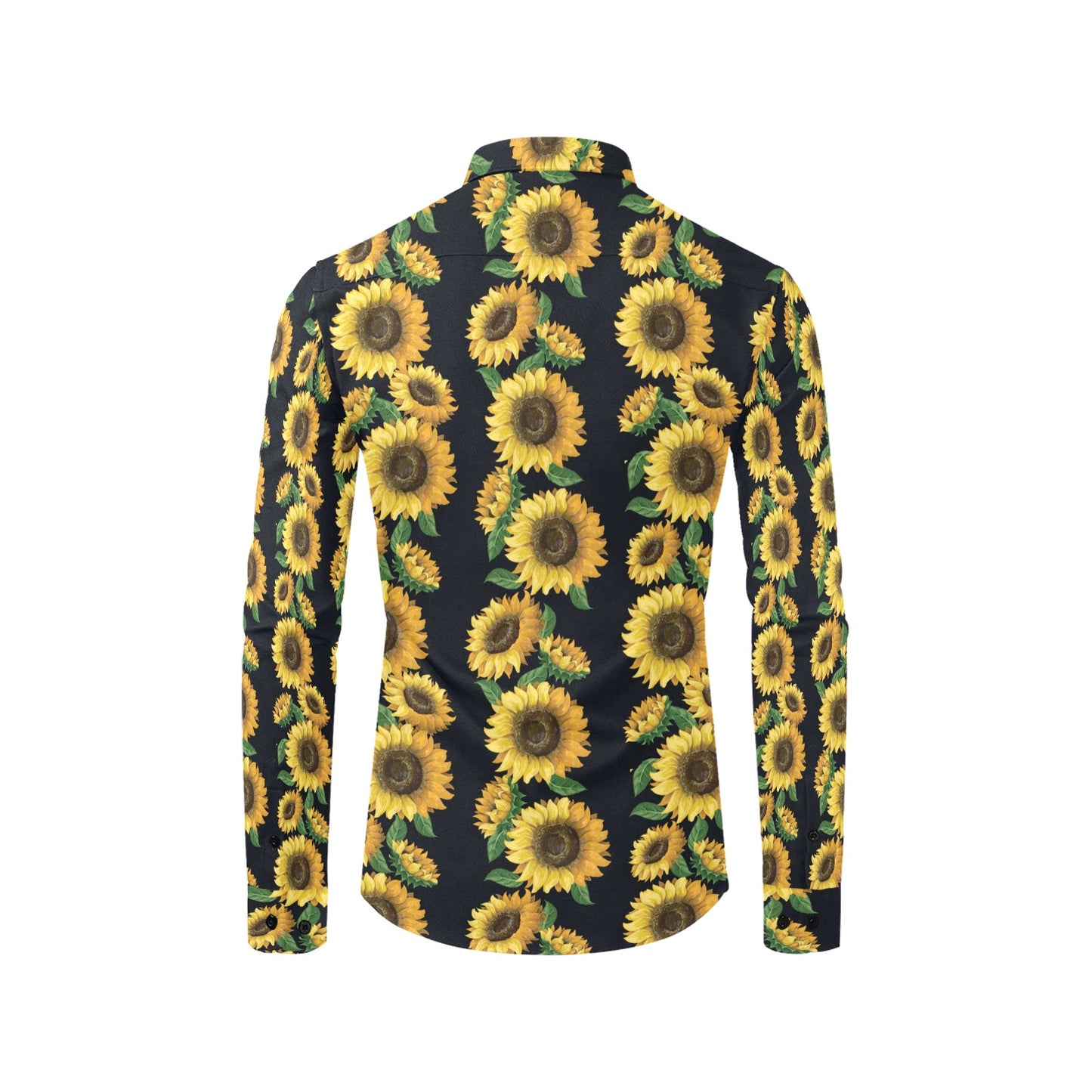 Sunflower Print Design LKS306 Men's Long Sleeve Dress Shirt