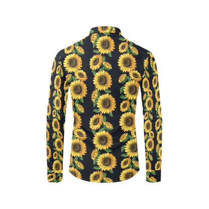 Sunflower Print Design LKS306 Men's Long Sleeve Dress Shirt