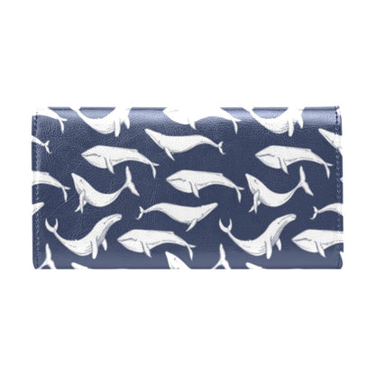 Whale Print Design LKS308 Women's Trifold Wallet