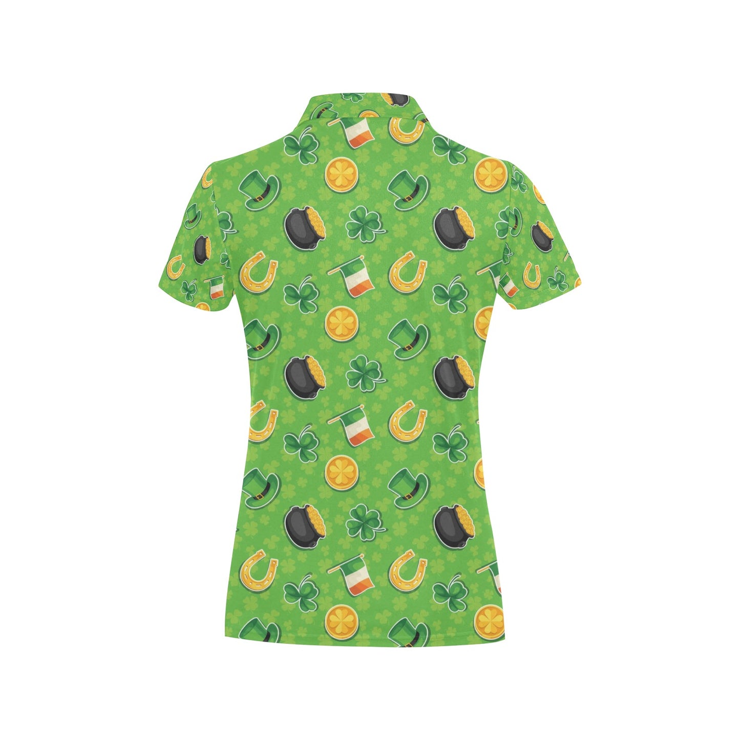 Shamrock Saint Patrick's Day Print Design LKS302 Women's Polo Shirt