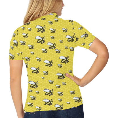 Bee Cute Print Design LKS308 Women's Polo Shirt