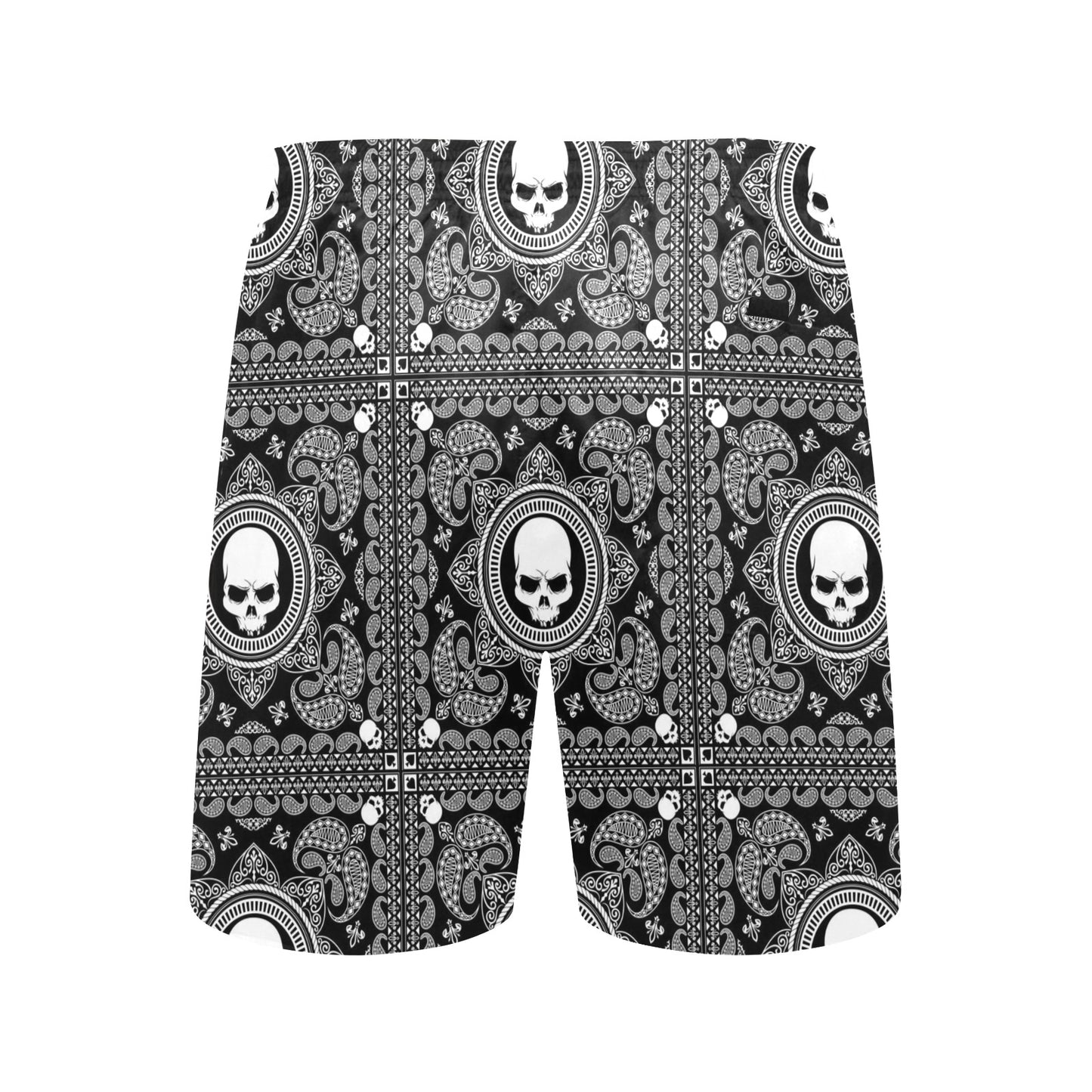 Bandana Skull Print Design LKS303 Men's Swim Trunks Beach Shorts