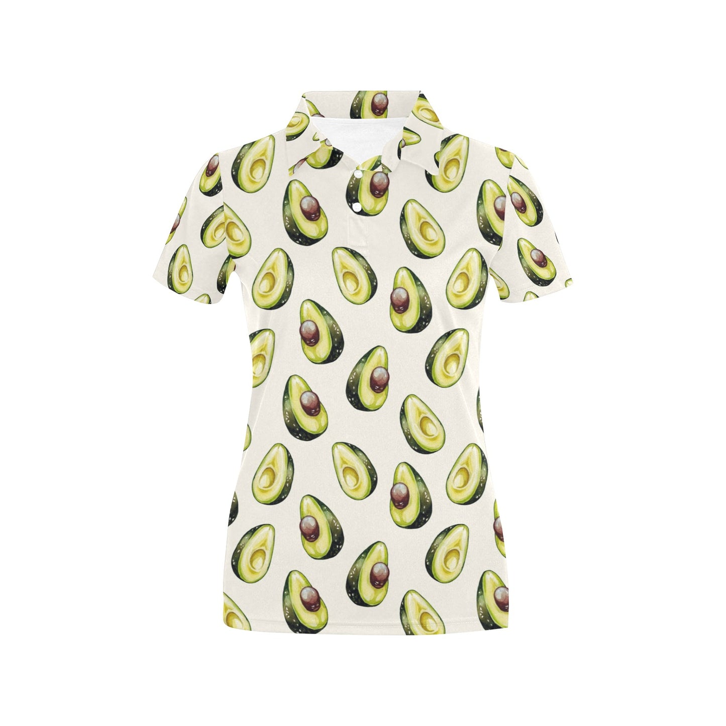 Avocado Pattern Print Design 01 Women's Polo Shirt