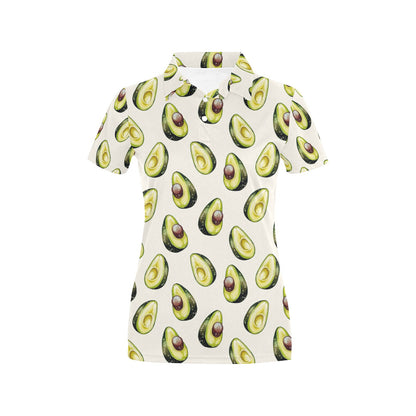 Avocado Pattern Print Design 01 Women's Polo Shirt