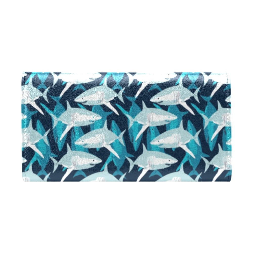 Shark Design Print Women's Trifold Wallet