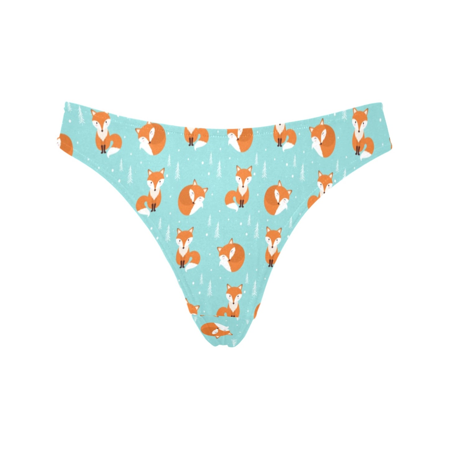 Fox Design Snow Print Pattern Women's Thongs