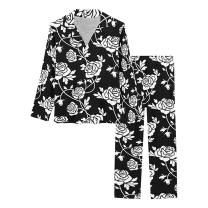 Rose Pattern Print Design RO013 Women's Long Pajama Set