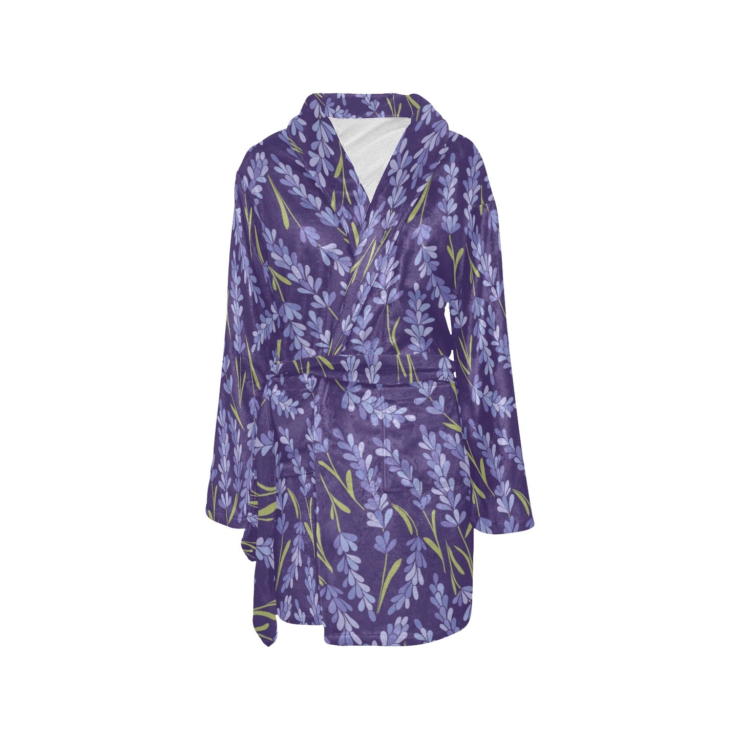 Lavender Pattern Print Design 03 Women's Fleece Robe