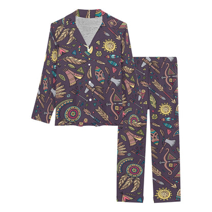 Tribal native american Aztec Women's Long Pajama Set