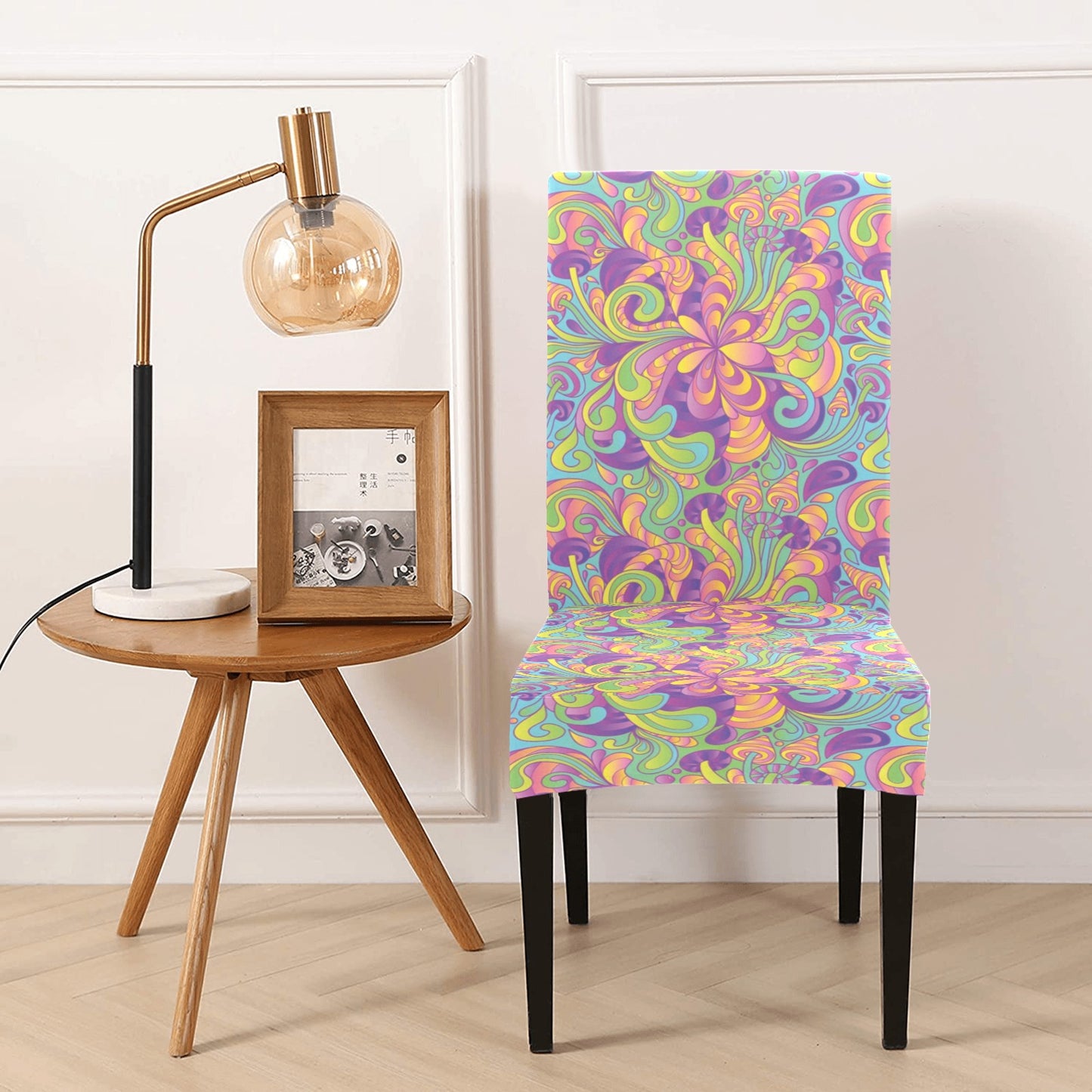 Trippy Print Design LKS306 Dining Chair Slipcover