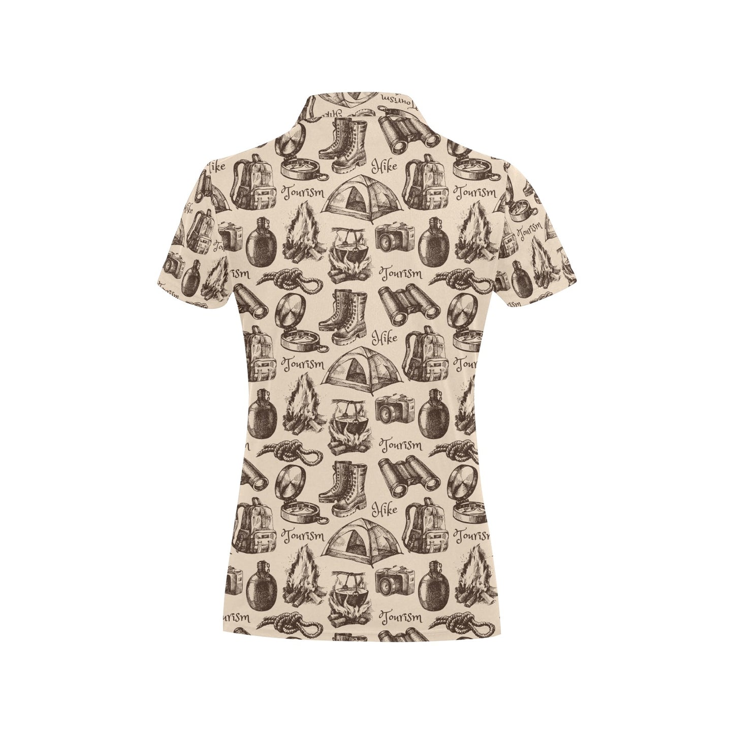 Camping Pattern Print Design 01 Women's Polo Shirt