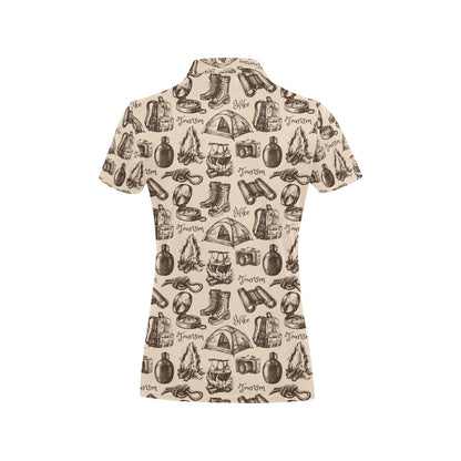 Camping Pattern Print Design 01 Women's Polo Shirt