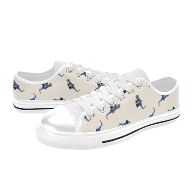 Scuba Driver Print Design LKS301 Women's White Low Top Shoes