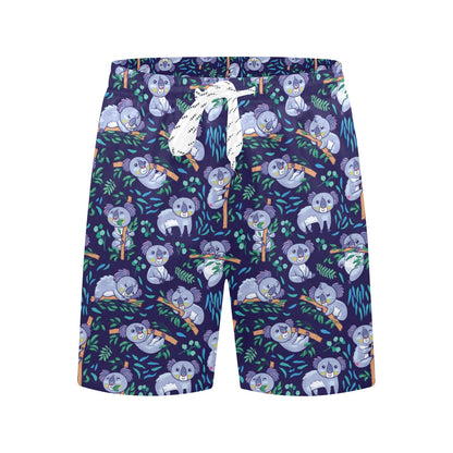Koala Themed Design Print Men's Swim Trunks Beach Shorts