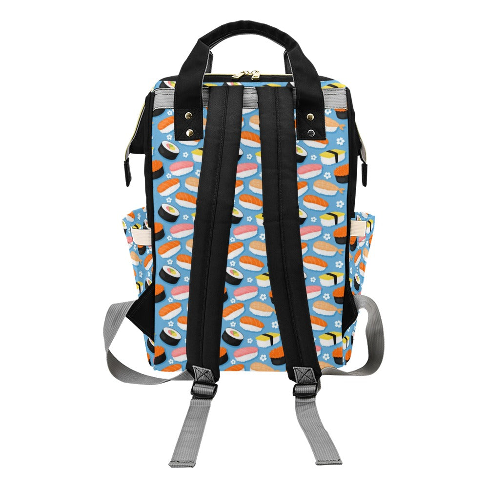 Sushi Print Design LKS304 Diaper Bag Backpack