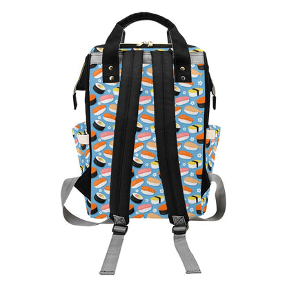 Sushi Print Design LKS304 Diaper Bag Backpack