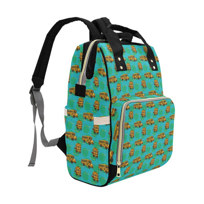 School Bus Print Design LKS308 Diaper Bag Backpack