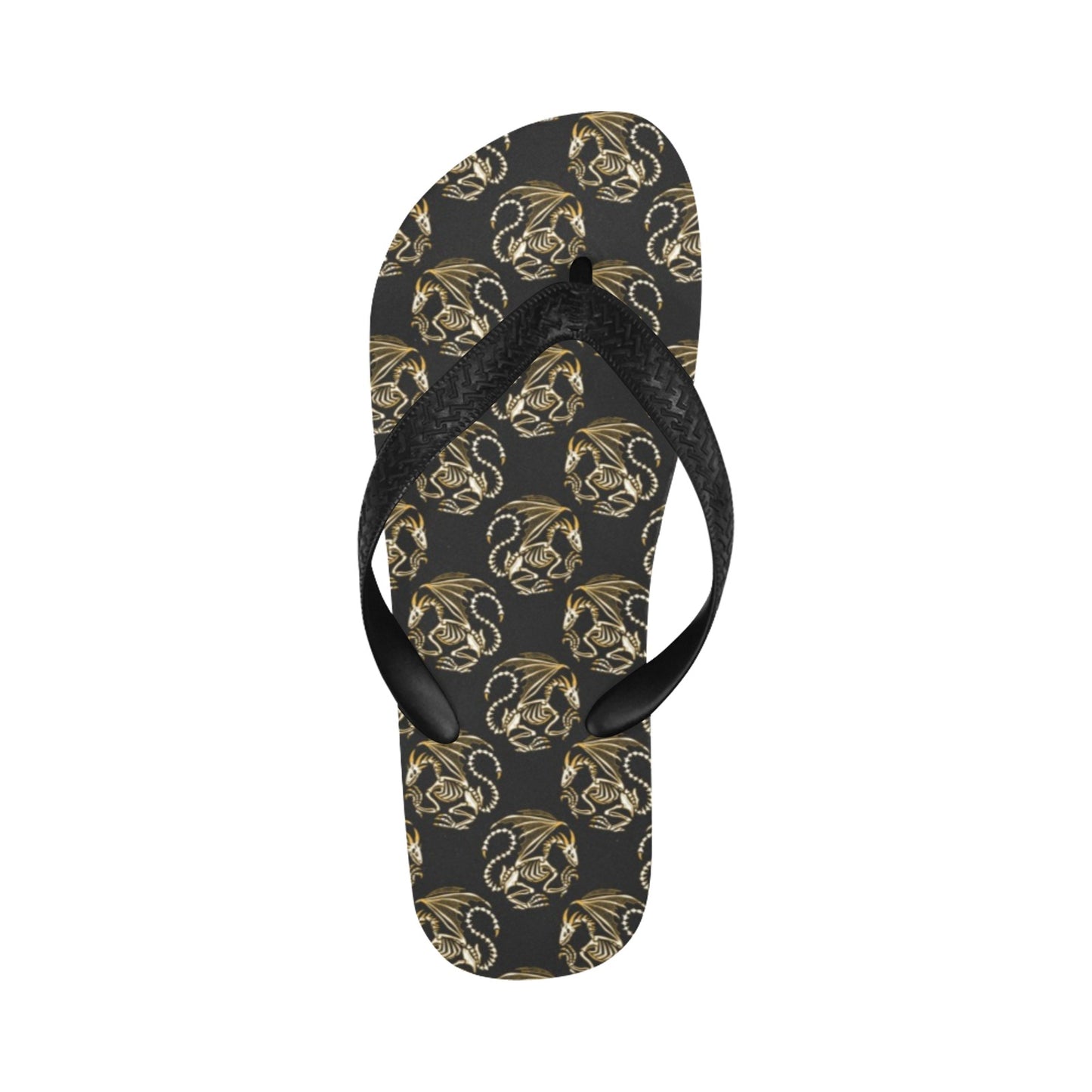 Skeleton Dragon Print Design LKS306 Flip Flops