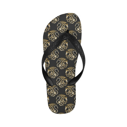 Skeleton Dragon Print Design LKS306 Flip Flops