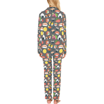 Sushi Pattern Print Women's Long Pajama Set
