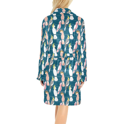Cockatoo Print Design LKS401 Women's Fleece Robe