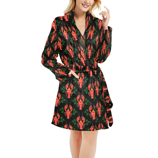 Lobster Print Design LKS403 Women's Fleece Robe