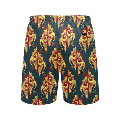 Dragons Gold Design Pattern Men's Swim Trunks Beach Shorts