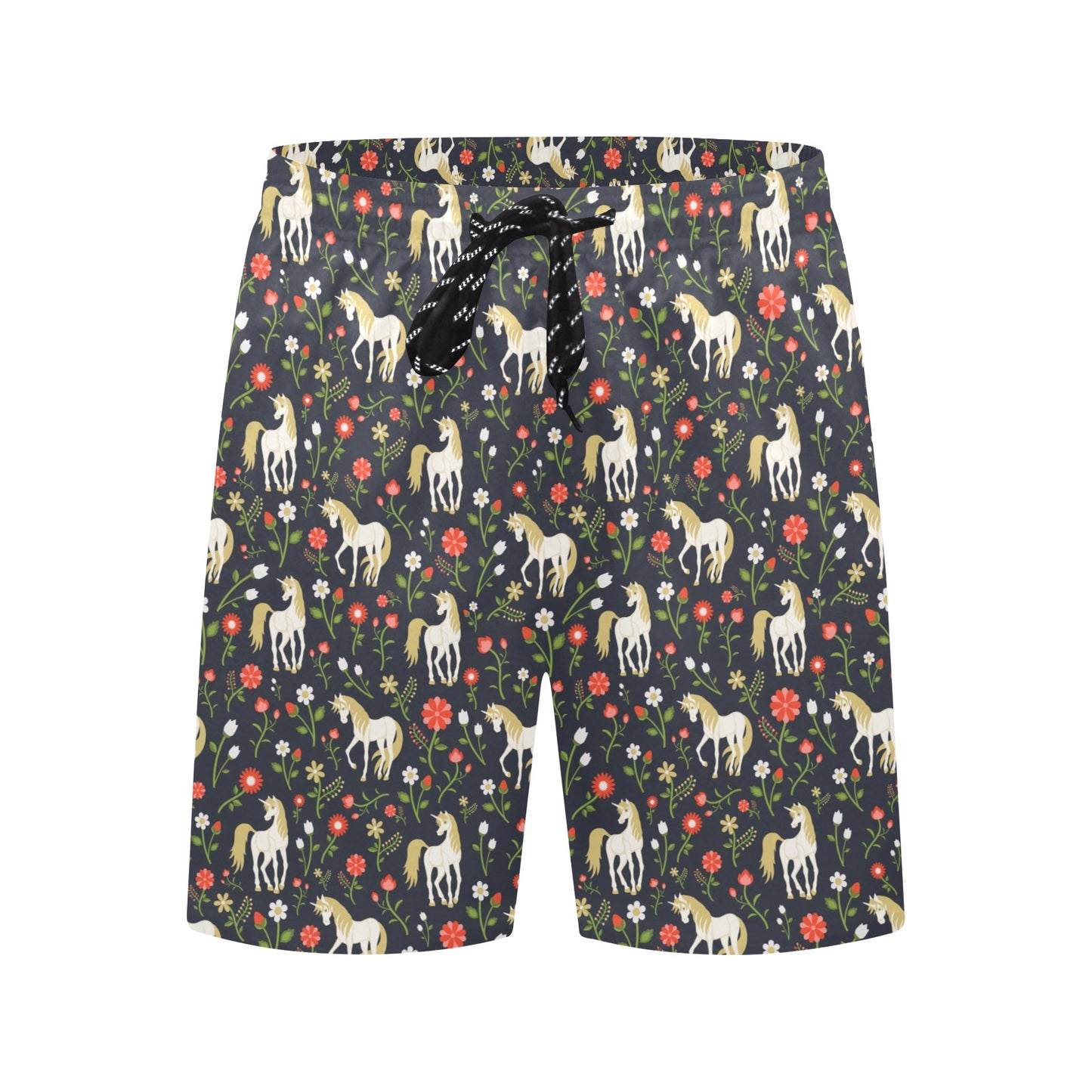 Unicorn Print Design LKS301 Men's Swim Trunks Beach Shorts