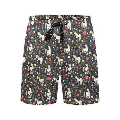 Unicorn Print Design LKS301 Men's Swim Trunks Beach Shorts