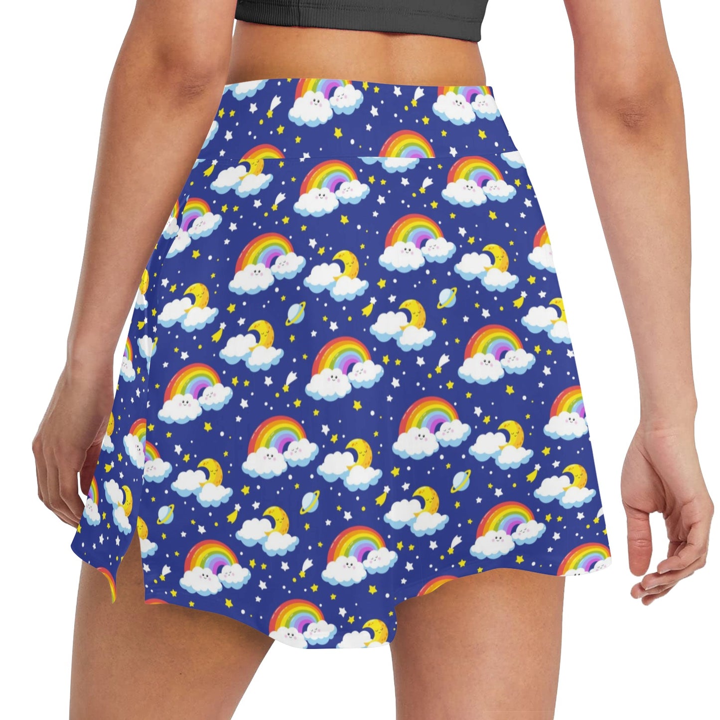 Rainbow Space Design Print 17" Golf & Pickleball Skort with Pockets