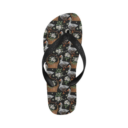 Goose Print Design LKS406 Flip Flops