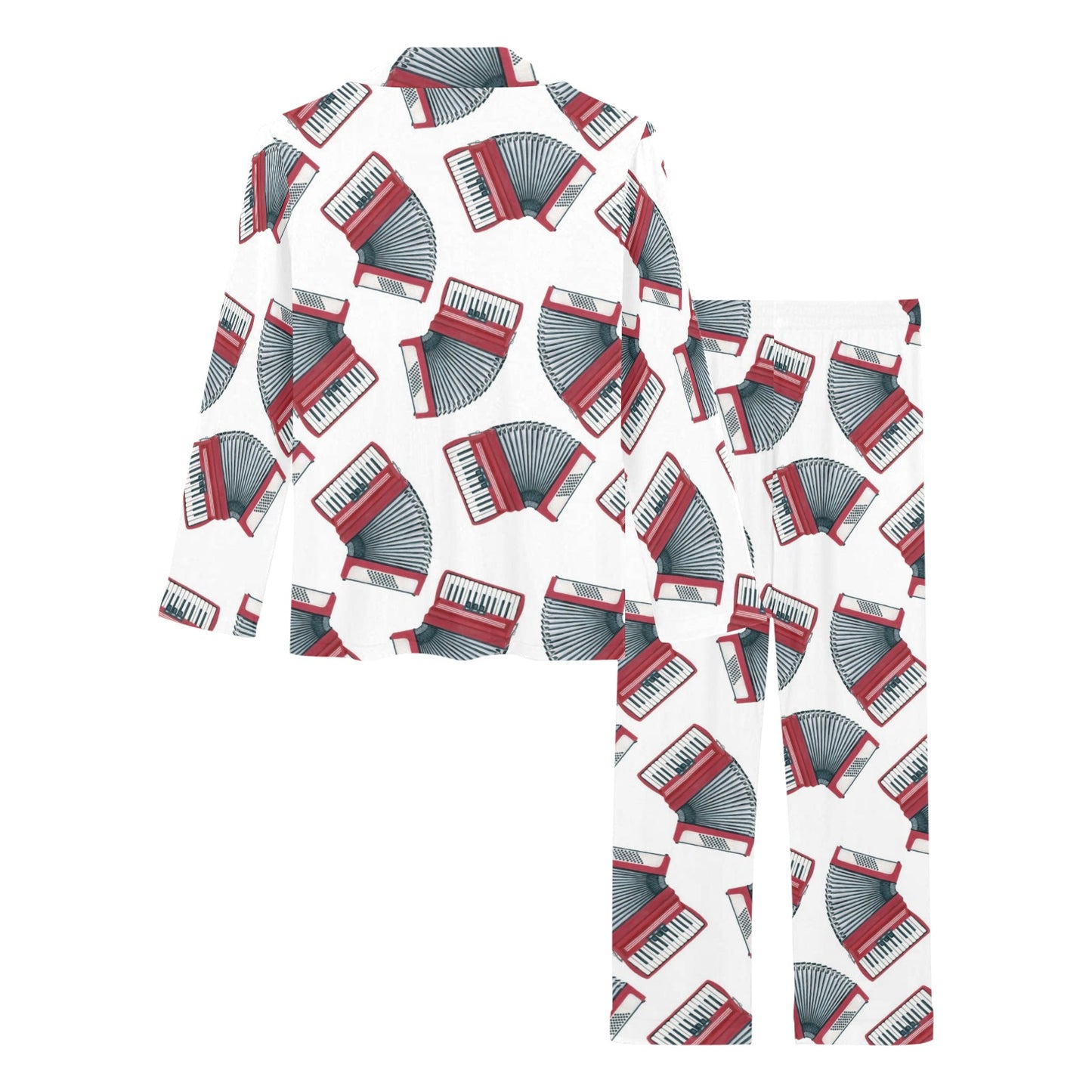 Accordion Pattern Print Design 03 Women's Long Pajama Set