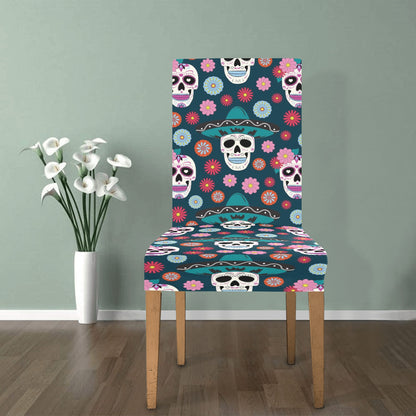 Sugar Skull Print Design LKS308 Dining Chair Slipcover