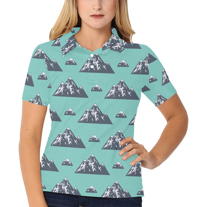 Mountain Pattern Print Design 01 Women's Polo Shirt