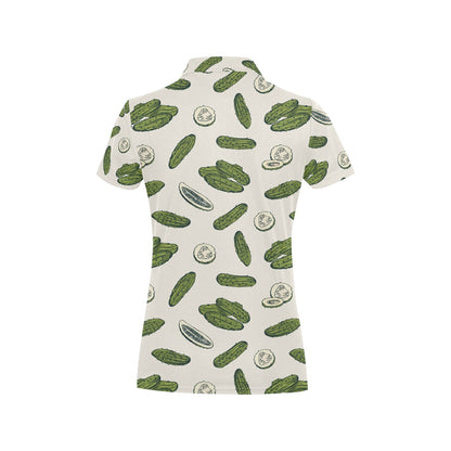 Cucumber Pattern Print Design CC05 Women's Polo Shirt