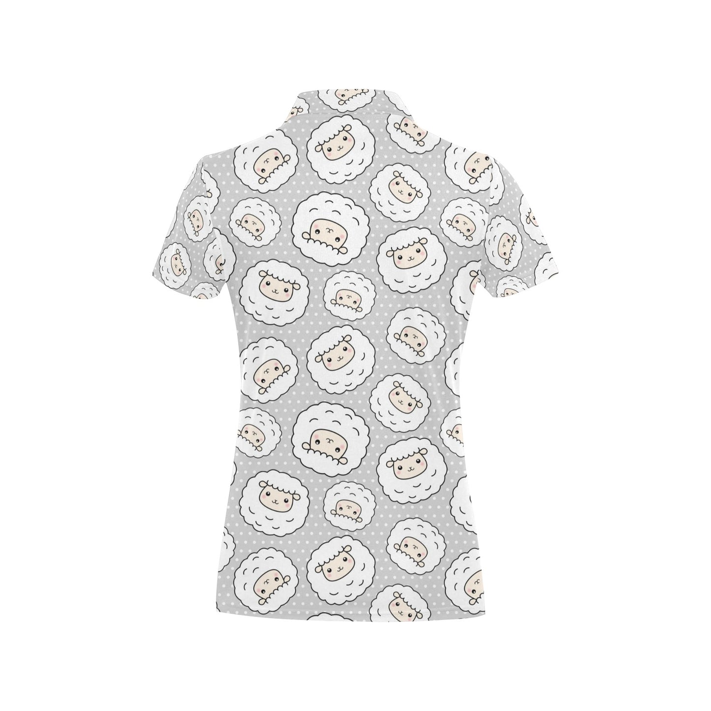 Sheep Print Design LKS401 Women's Polo Shirt
