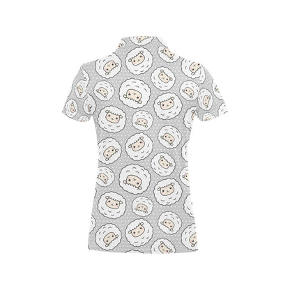 Sheep Print Design LKS401 Women's Polo Shirt