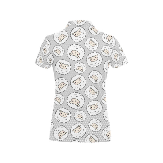 Sheep Print Design LKS401 Women's Polo Shirt