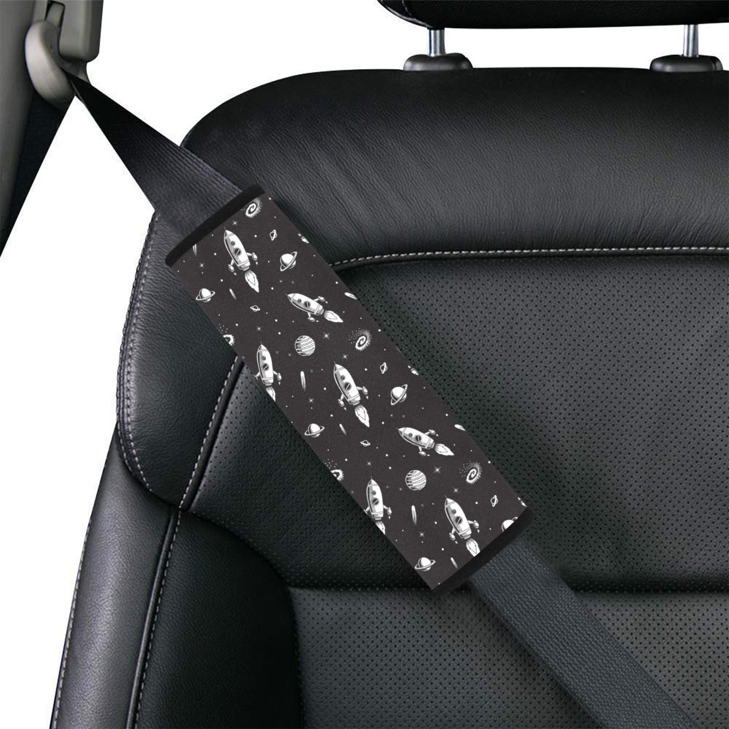 Space Rocket Print Design LKS303 Car Seat Belt Cover