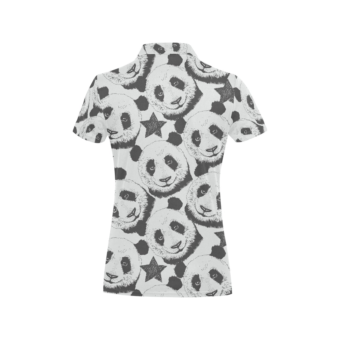 Panda Pattern Print Design A02 Women's Polo Shirt